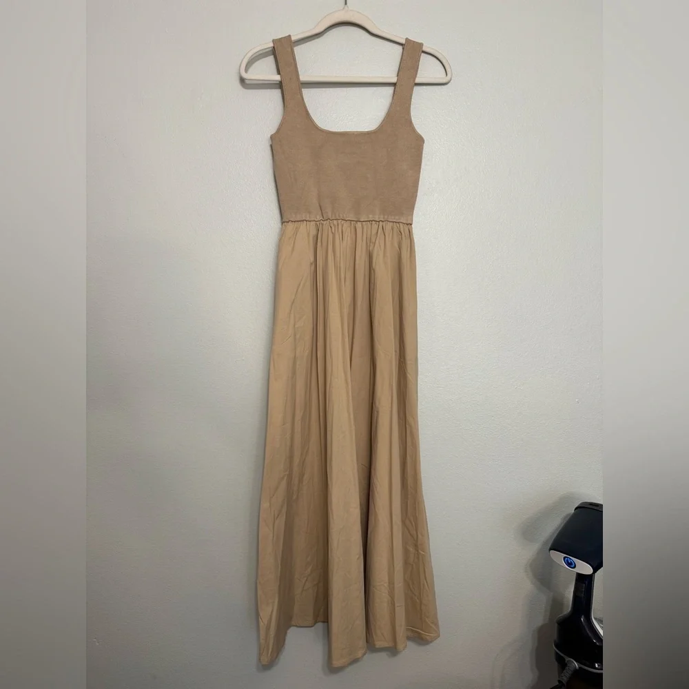 All:Row Lucinda Maxi Dress in Khaki . All Row - Picture 5 of 7